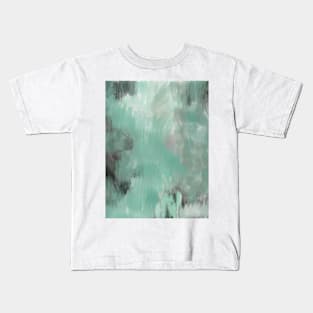Bottle green earthy mist abstract art Kids T-Shirt